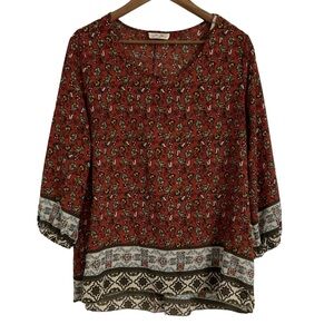 Rue Juju Bohemian 3/4 Sleeve Blouse
